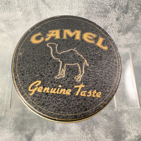 camel cigarette taste Vintage Camel Cigarette Tin Genuine Taste Black Gold RJ Reynolds 1994