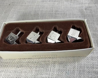 Pottery Barn Dreidel Place Card Holders Set of 4 Silver Hanukkah Boxed NO CARDS