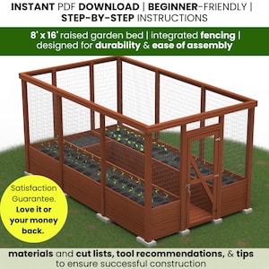 DIY Raised Garden Bed Plans, DIY Garden Bed, raised garden bed cover, enclosed raised garden bed, elevated garden bed with cover, deer fence