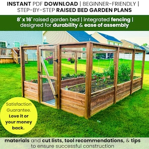 DIY Raised Garden Bed Plans, DIY Garden Bed, raised garden bed cover, enclosed raised garden bed, elevated garden bed with cover, deer fence
