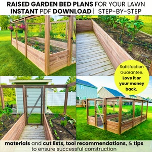 DIY Raised Garden Bed Plans for raised garden bed cover,Enclosed Garden Plan,elevated deer fence plan,garden fence plan,home garden box plan