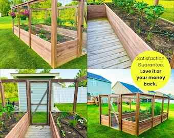 DIY Raised Garden Bed Plans for raised garden bed cover,Enclosed Garden Plan,elevated deer fence plan,garden fence plan,home garden box plan