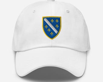Casquette Drapeau de Bosnie-Herzégovine 1992–1998, Casquette Dad Hat Bosanski Ljiljan, Armoiries de Bosnie, Cadeau pour Bosniaque-Américain