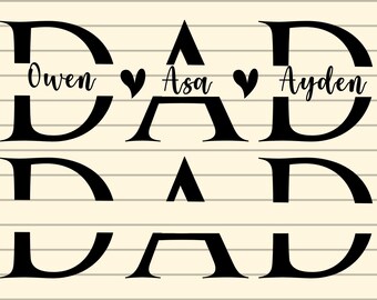 Papa SVG, Vater SVG, Vatertag SVG, Papa Split Name Rahmen SVG, Papa PNG, Papa Schnittdatei, Papa Umriss, Cricut Silhouette SVG Schnittdatei