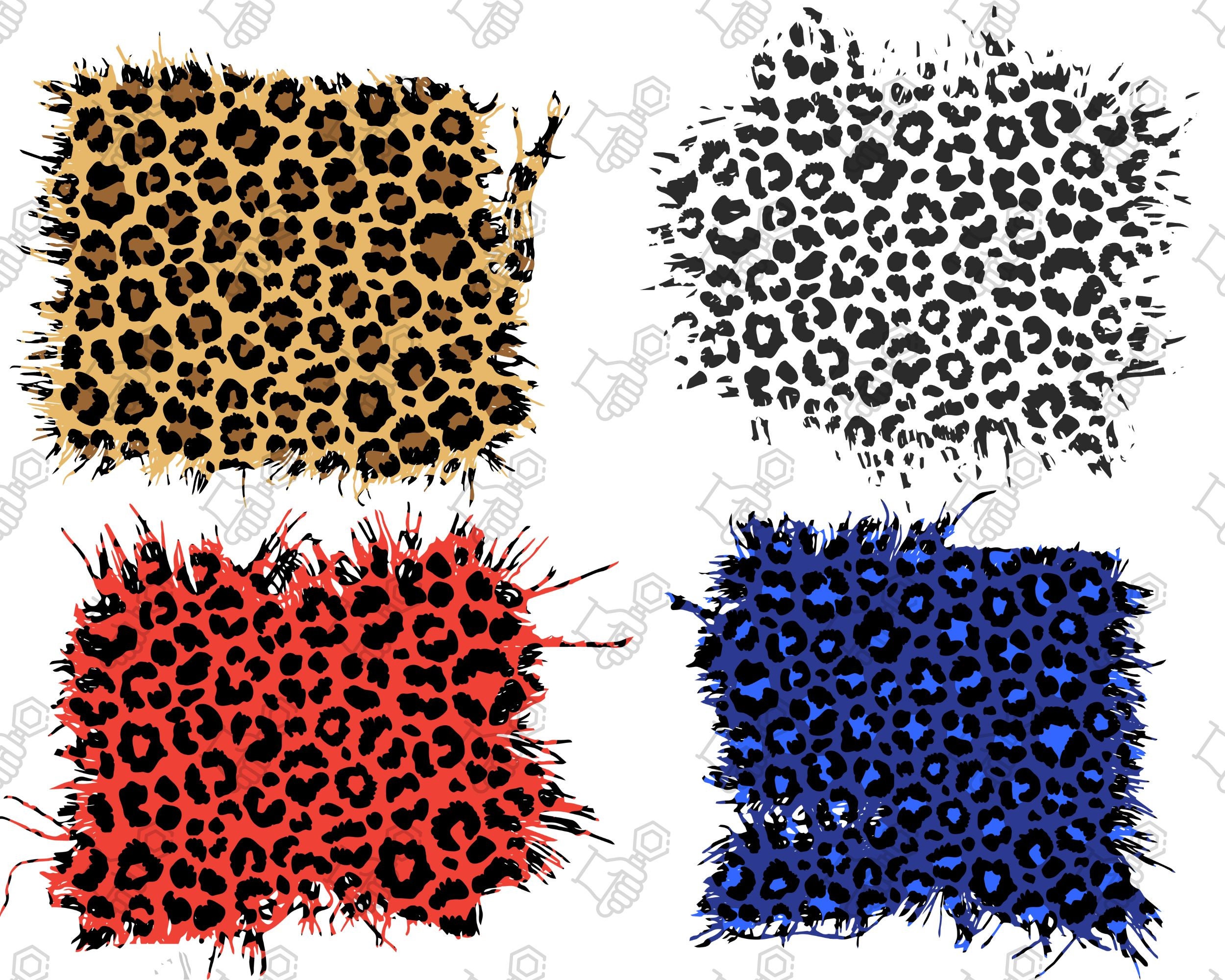 10X BUNDLE Distressed Leopard Print Patches PNG Leopard Patch - Etsy