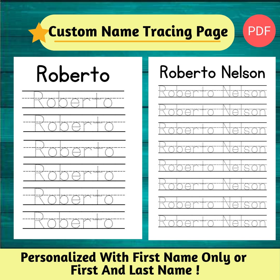 Custom Name Tracing Page, Custom Name Tracing Sheet Handwriting ...