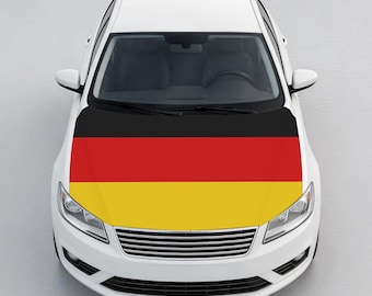 Housse de capot de voiture avec drapeau de l'Allemagne, Protecteur de capot avec drapeau de l'Allemagne, Accessoire automobile patriotique allemand pour voitures et SUV, Fahrzeugabdeckung
