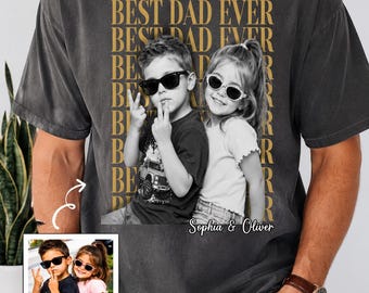 Chemise photo personnalisée pour papa en prime, meilleur t-shirt aux couleurs confort pour papa en prime, photo personnalisée cadeau pour la fête des pères, cadeau beau-père des enfants