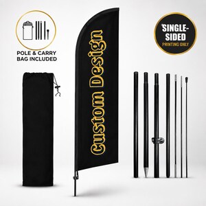 Custom Feather Flag with Pole Kit – Personalized Advertising Banner for Events, Business & Outdoor Use