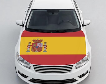 Housse de capot de voiture drapeau Espagne, Protecteur de capot de véhicule patriotique espagnol, Accessoire de voiture Espagne pour voitures et SUV