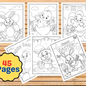 Easter Activities | Easter Coloring Pages Pdf | Easter Egg | Printable Coloring Book | Easter Bunnies | Easter Coloring Book Pages45 Pages