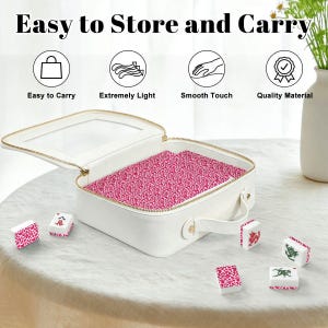 Pink Heart American Mahjong Tiles Set, Custom Mahjong Game Tiles with Jokers, Cute Acrylic Mahjong Gift for Family Game Night image 7