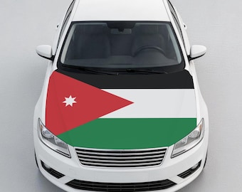 Housse de capot de voiture avec drapeau jordanien, protection de capot de véhicule patriotique jordanien pour voitures, SUV
