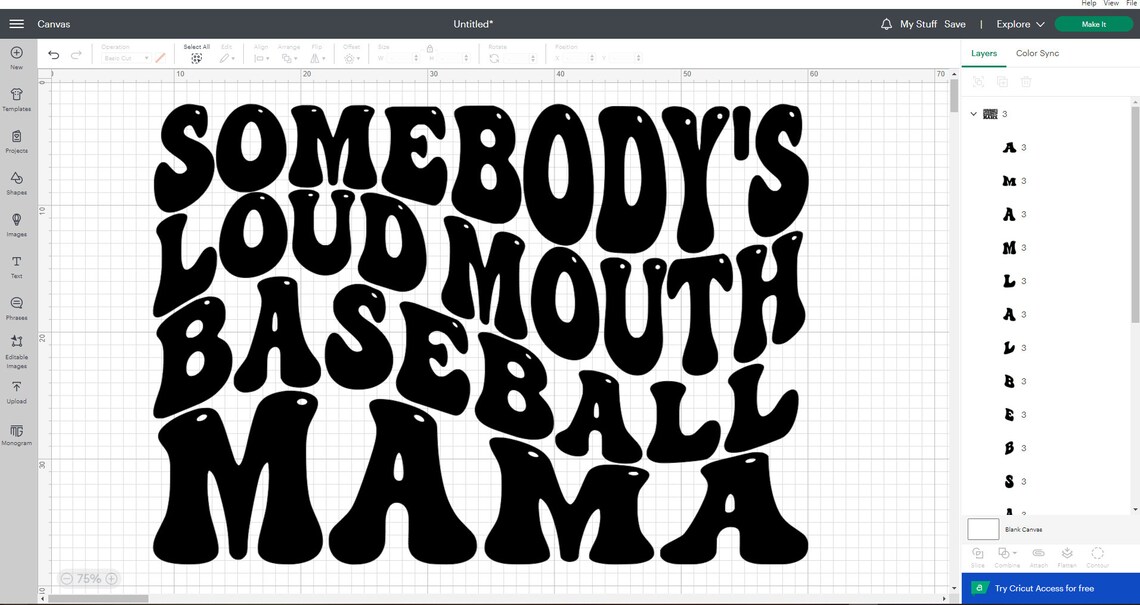 Original Front and Back Somebody's Loud MOUTH Baseball Mama Melting