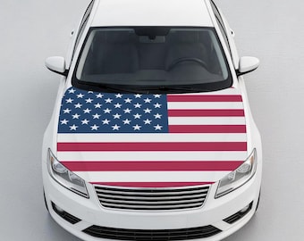Housse de capot de voiture drapeau USA, Housse de capot drapeau américain, Housse de capot de voiture personnalisée, Protecteur de capot auto, Cadeau universel pour homme