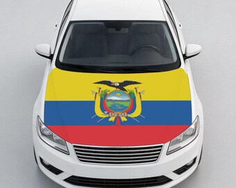 Housse de capot avec drapeau de l'Équateur pour voitures et SUV, accessoire de véhicule de la fierté nationale équatorienne