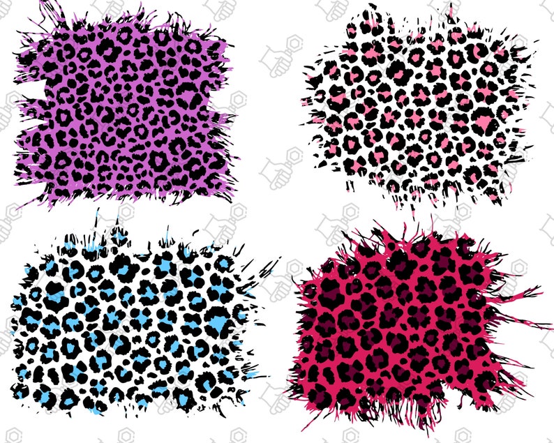 10X BUNDLE Distressed Leopard Print Patches PNG Leopard Patch - Etsy