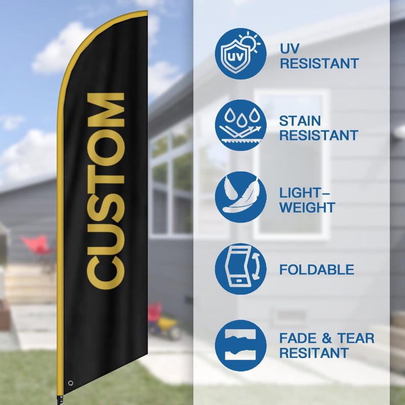 Custom Double-sided Feather Flag Banner – Personalized Business ...