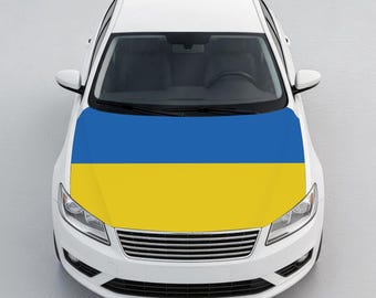 Housse de capot de voiture avec drapeau ukrainien, Protecteur de capot pour voitures, accessoire patriotique ukrainien pour voitures et VUS