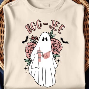 Boo Jee Ghost SVG| Boojee Stanley Tumbler Inspired Ghost PNG| Boojee Girl Ghost svg File | Boojee Ghost With Cup And Bag Png | Boo Jee Shirt