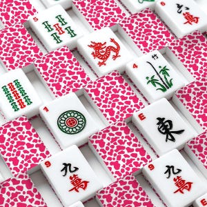 Pink Heart American Mahjong Tiles Set, Custom Mahjong Game Tiles with Jokers, Cute Acrylic Mahjong Gift for Family Game Night image 1