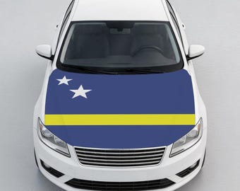 Housse de capot de voiture drapeau Curaçao, protecteur de capot de véhicule patriotique Curaçao, accessoire de voiture des Caraïbes pour voitures et VUS