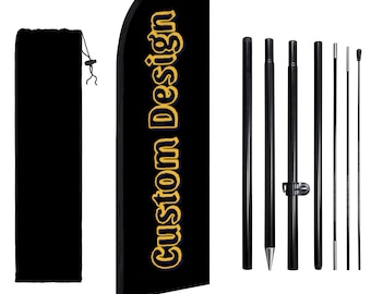 Custom Feather Flag with Pole Kit – Personalized Advertising Banner for Events, Business & Outdoor Use