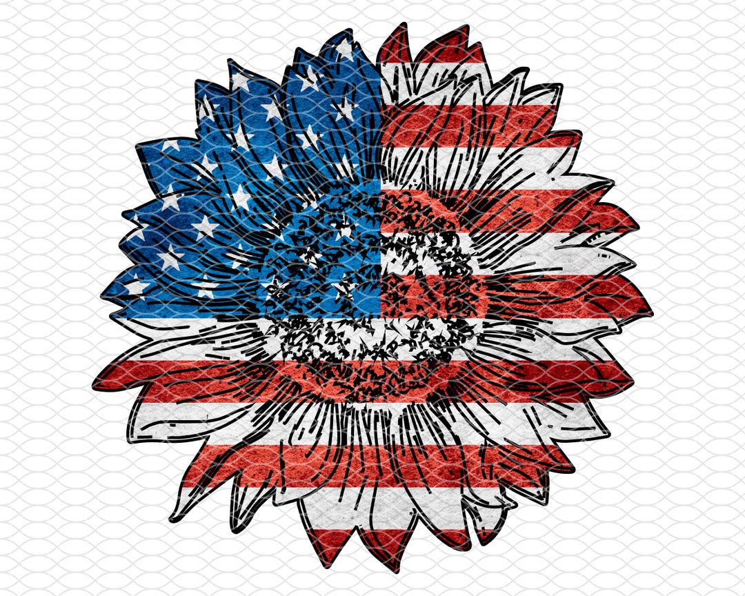 Patriotic Sunflower, 4th of July , Red White Blue Sunflower ...