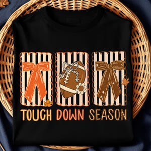 Touchdown Season PNG, Fall Football Game Day Sublimation, Coquette Bow Football PNG, Autumn Sport Clipart, Football Mama PNG