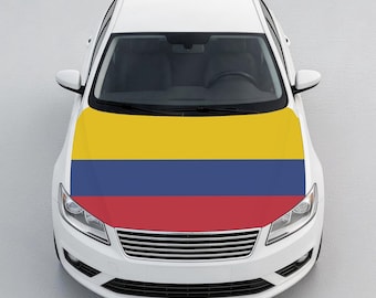 Housse de capot de voiture avec drapeau colombien, Protecteur de capot de véhicule patriotique colombien, Accessoire de voiture Colombie pour voitures et VUS