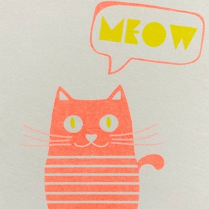DIN A6 Risographie Postkarte Katze