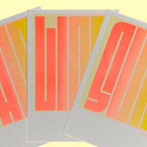 3er Pack - DIN A6 Risographie Postkarte Sun, Life, Air