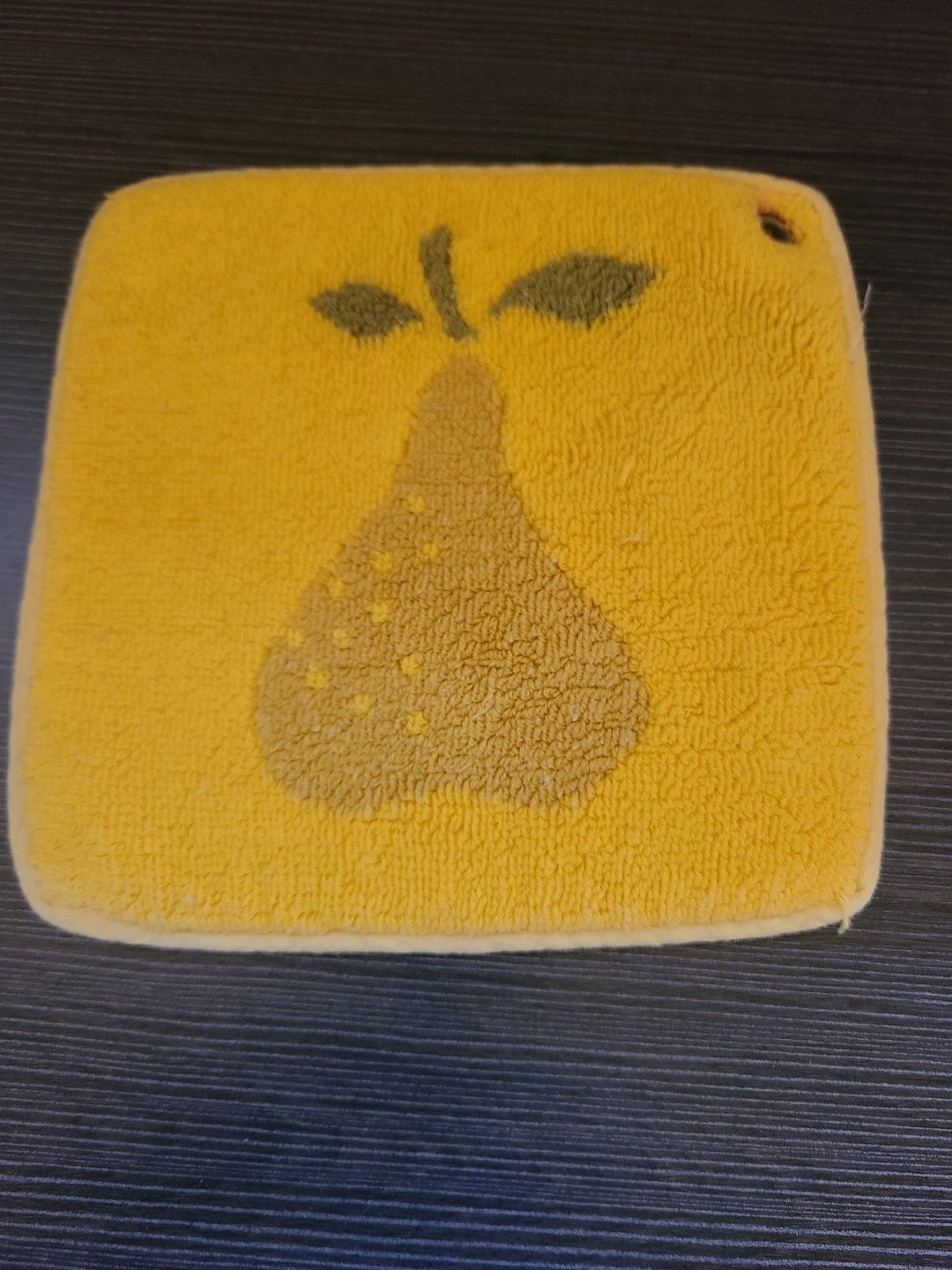 Vintage Terry Cloth Hot Pad. 70's. Reverse Pear Design. Etsy