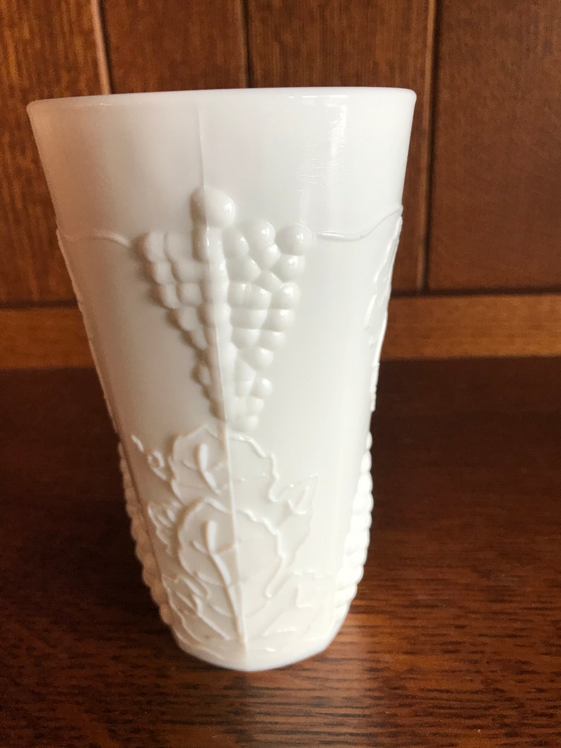 Indiana Milk Glass Drinking Glasses. Set of 7. Etsy