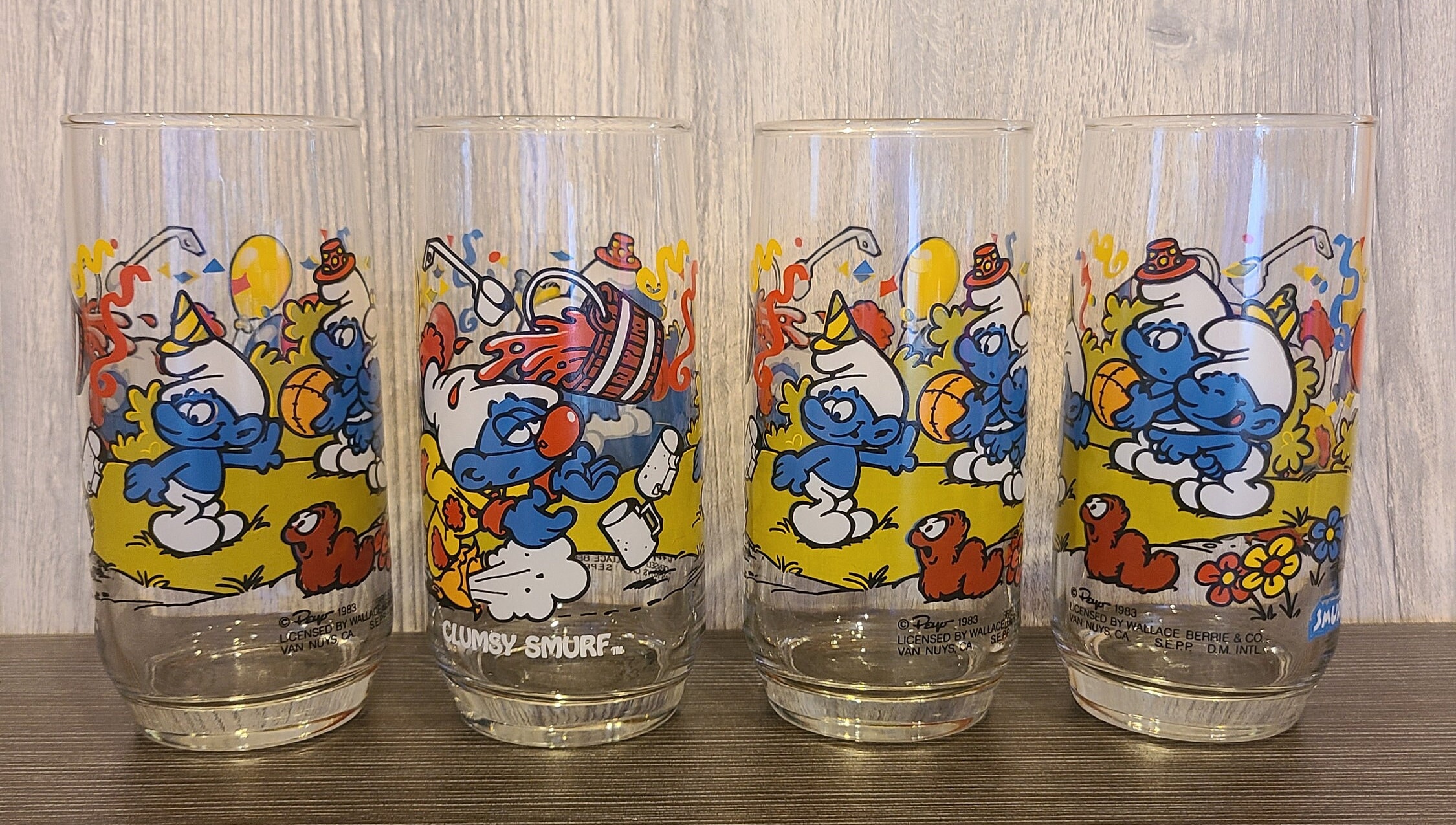 Smurf Water Glasses From the 80's. - Etsy