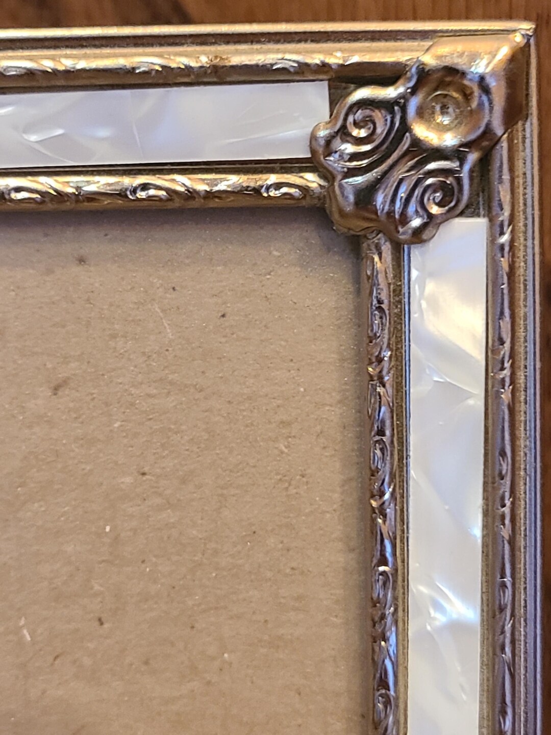 Picture of Vintage Metal Picture Frame. Gold Trim and White Faux Pearl. - Etsy
