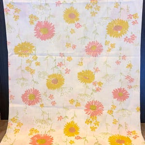 Vintage pillow case.  Pink and yellow flowers.