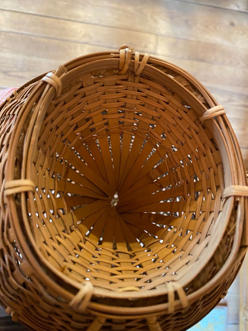 A Rare Find. Wicker Fish Trap. Vintage Wicker Basekt With Lid. Etsy