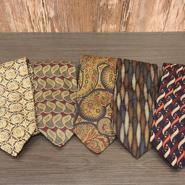 Vintage men's silk ties. Geoffrey Beene, Liz Claiborne, Hatfield House