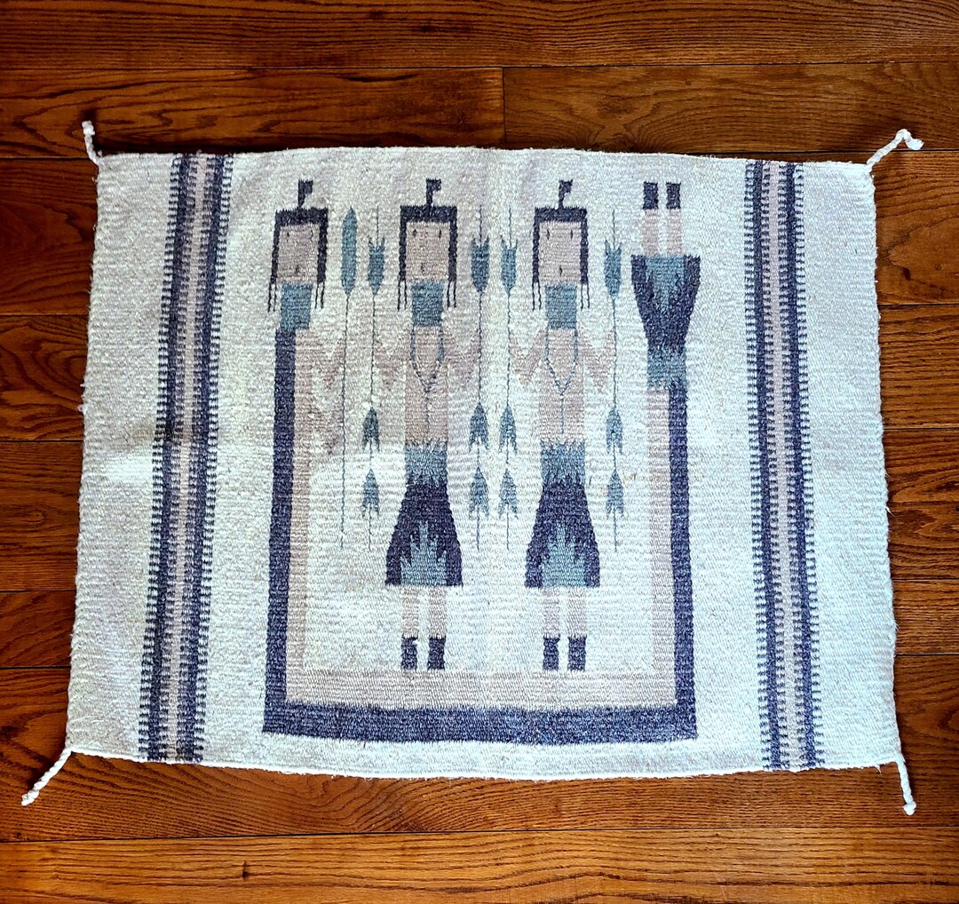 Yei Rugs Vintage Navajo Style Yei Rug. - Etsy