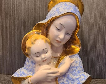 Madonna and child statuary.  Carbet (Pattarino) Vintage from Italy.  RARE find.