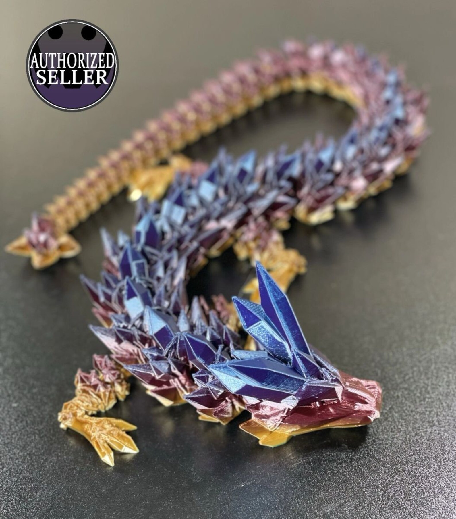 3D Printed Articulated Crystal Dragon by Cinderwing3d Etsy