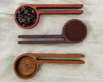 Coffee Scoop Coffee Bag Clip Coffee Gift Reclaimed Exotic Wood Coffee Lovers Unique Gift