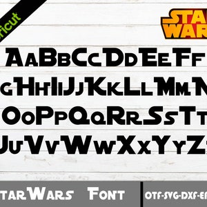Fonte SVG de Guerra nas Estrelas | Alfabeto Estrela PNG | Guerras TTF | Download digital | Arquivos de pacote em camadas | Letras e Números do Alfabeto