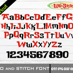 Lilo e Stitch SVG | Lilo E Stitch Alfabeto PNG| Ponto TTF | Download Digital | Arquivos de pacote em camadas | Letras e Números do Alfabeto