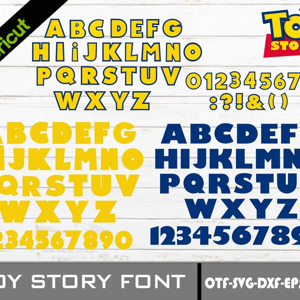 Toy Story Font SVG | Toy Story Alphabet PNG| Buzz lightyear TTF | Digital Download | Layered Bundle Files | Alphabet Letters and Numbers