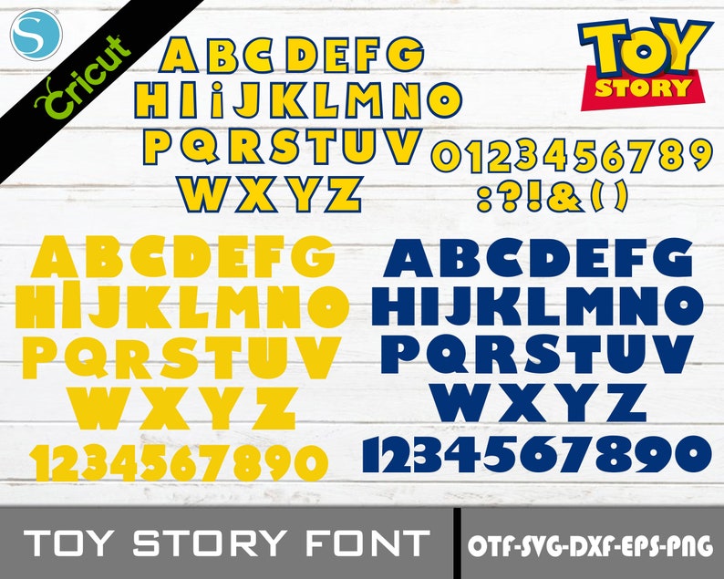 Toy Story Font SVG Toy Story Alphabet PNG Buzz Lightyear TTF Digital