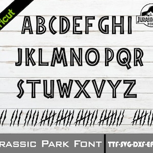 Jurassic Park Font SVG | Jurassic Park Alphabet PNG| Jurassic Park TTF | Digital Download |
