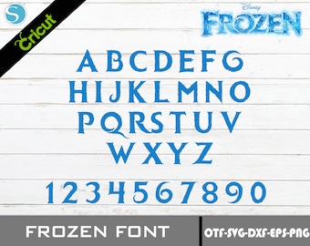 Frozen Font SVG | Frozen Alphabet PNG| Frozen Elsa TTF | Digital Download | Layered Bundle Files | Alphabet Letters and Numbers
