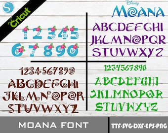 Moana Font Png | Moana Alphabet SVG |  Font Cricut |  Font Silhouette  |  Alphabet Svg | Moana Numbers svg